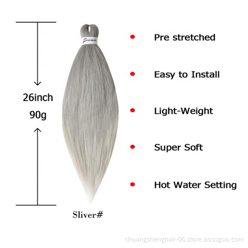 Selling fiber Easy Braids hair professional hair synthetic bundle pack wholesale expression pre stretched braiding hair ez braid